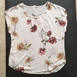 Semi Sheer Flower Top